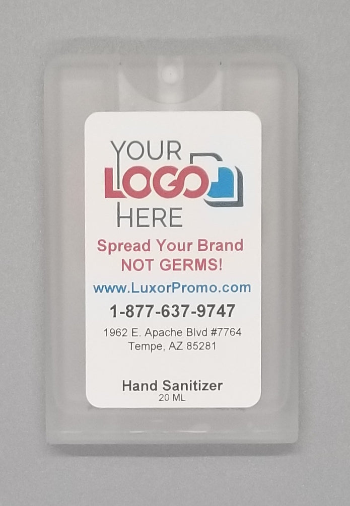 Promotional 20 ML Credit Card Hand Sanitizer Spray - Free Professional Design - Free Proof Within 24 Hours -  Secure Shopping